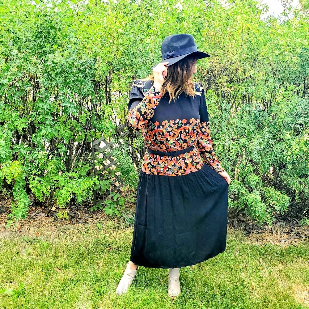 Vintage 80s Phoebe brand midi dress